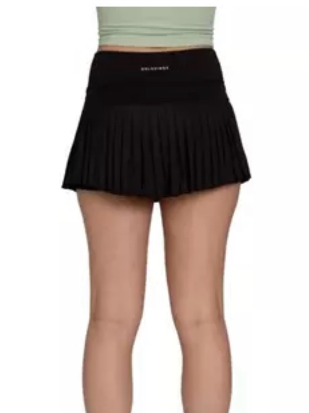 High-Waist Black Pleated Skater Skirt